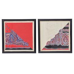 Pair of Watercolors Designs of Bianchini Férier Silk Scarves, 1930 10