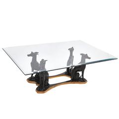 Cast Bronze and Brass Whippet Coffee Table, circa 1960