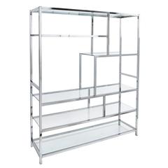 Chrome and Glass Étagère in Style of Milo Baughman, USA, Mid-20th Century 2
