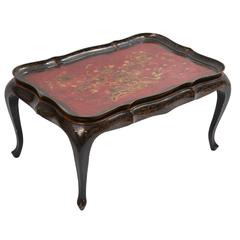 Maison Jansen Chinoiserie Lacquer Tray Table, France, circa 1950