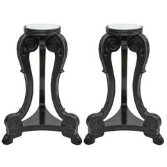 Pair of Large Ebonised Rosewood Anglo Indian Pedestal Bases, 19th Century 10