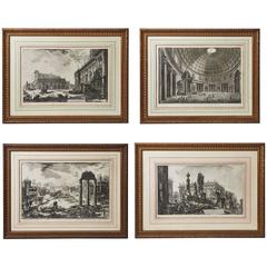 Set of Four Piranesi Prints from "Vedute di Roma"