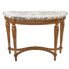 Louis XVI Style Giltwood Demilune Console, France, circa 1880 Louis XVI Style Giltwood Demilune Console, France, circa 1880