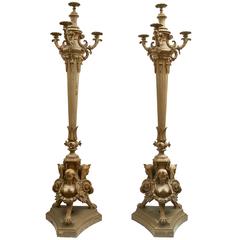 Pair of Louis Philippe Cast Iron Gasolier Torcheres, France, circa 1850 9
