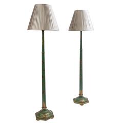 Matched Pair of Chinoiserie Standard Lamps, England, circa 1950 9