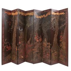 Chinese Eight Fold Coromandel Lacquer Screen, circa 1890 11