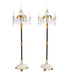 Pair Of Tall Neoclassical Mahogany Shelves In The Style Of George