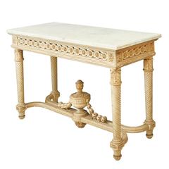 Louis XVI Style Large Painted Console Table, France, circa 1900 4