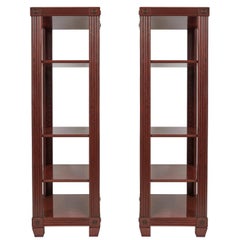Pair of Tall Neoclassical Mahogany Shelves in the Style of George Smith