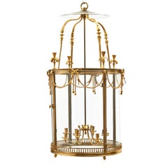 Large Gilt Bronze Eight-Light Neoclassical Lantern, France, circa 1900