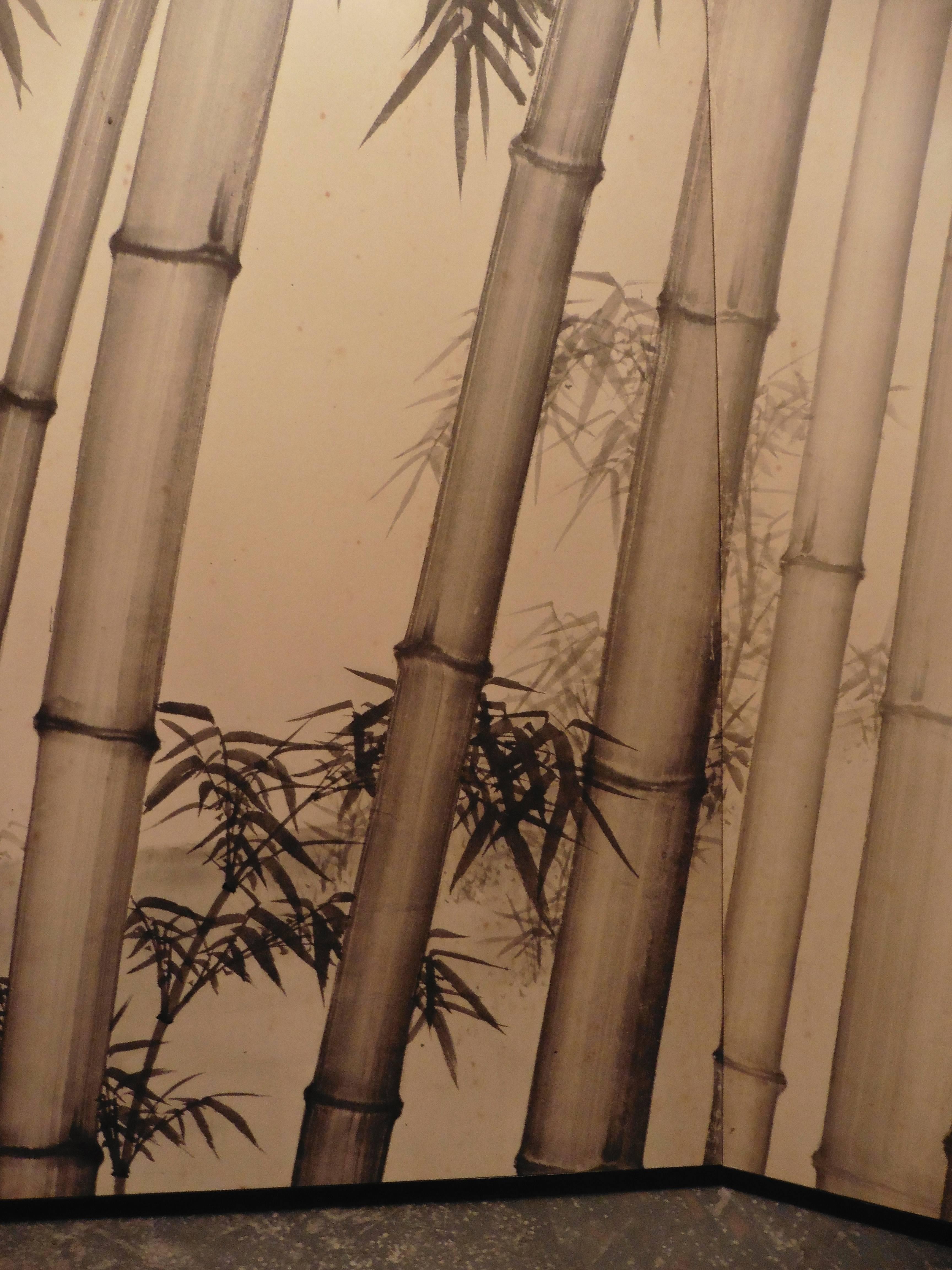 Mid-19th Century Pair of Japanese Monochrome Screens on Paper c1900