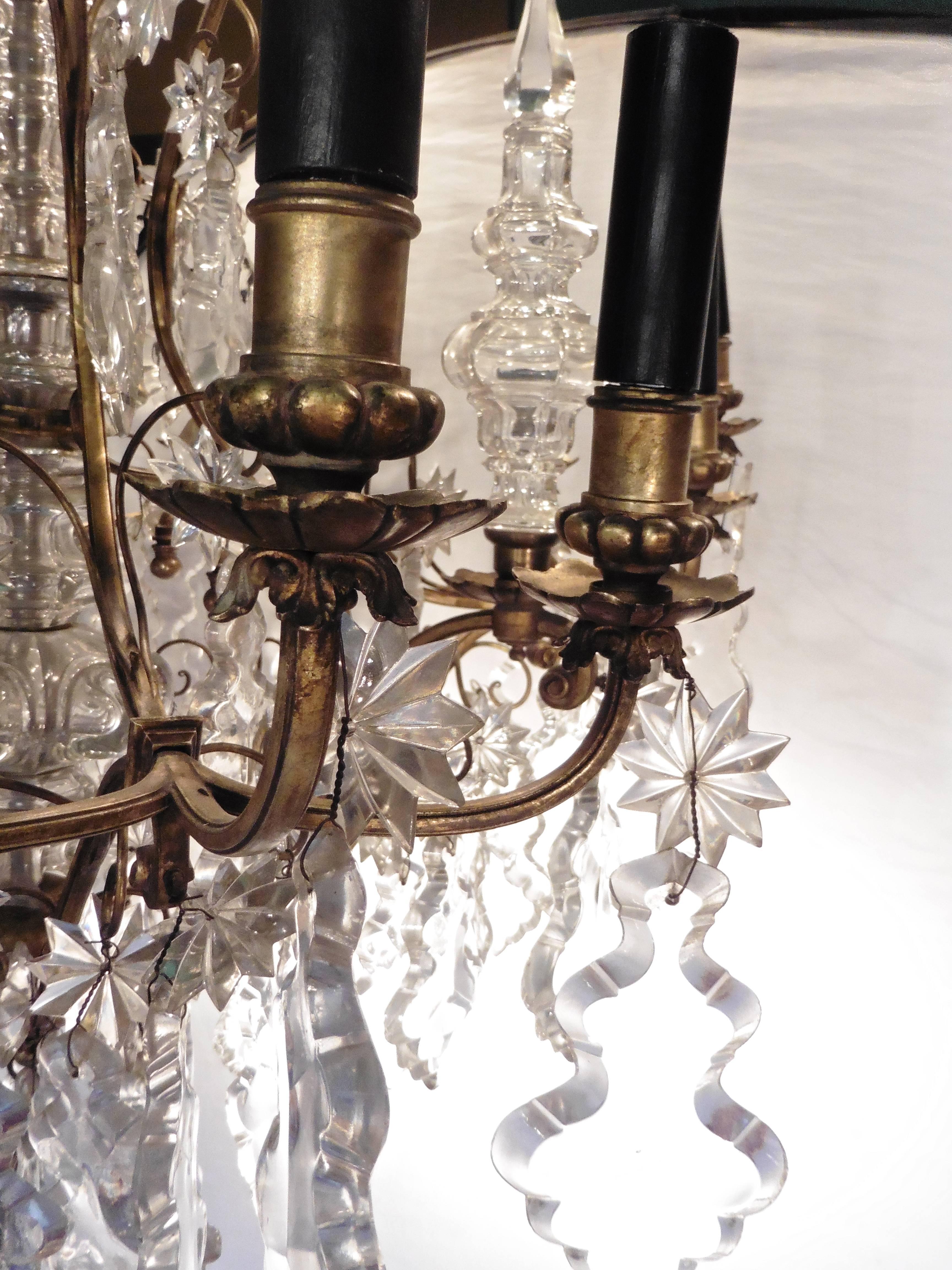 French Louis Philippe Twelve-Arm Gilt Bronze and Crystal Chandelier, circa 1850 1