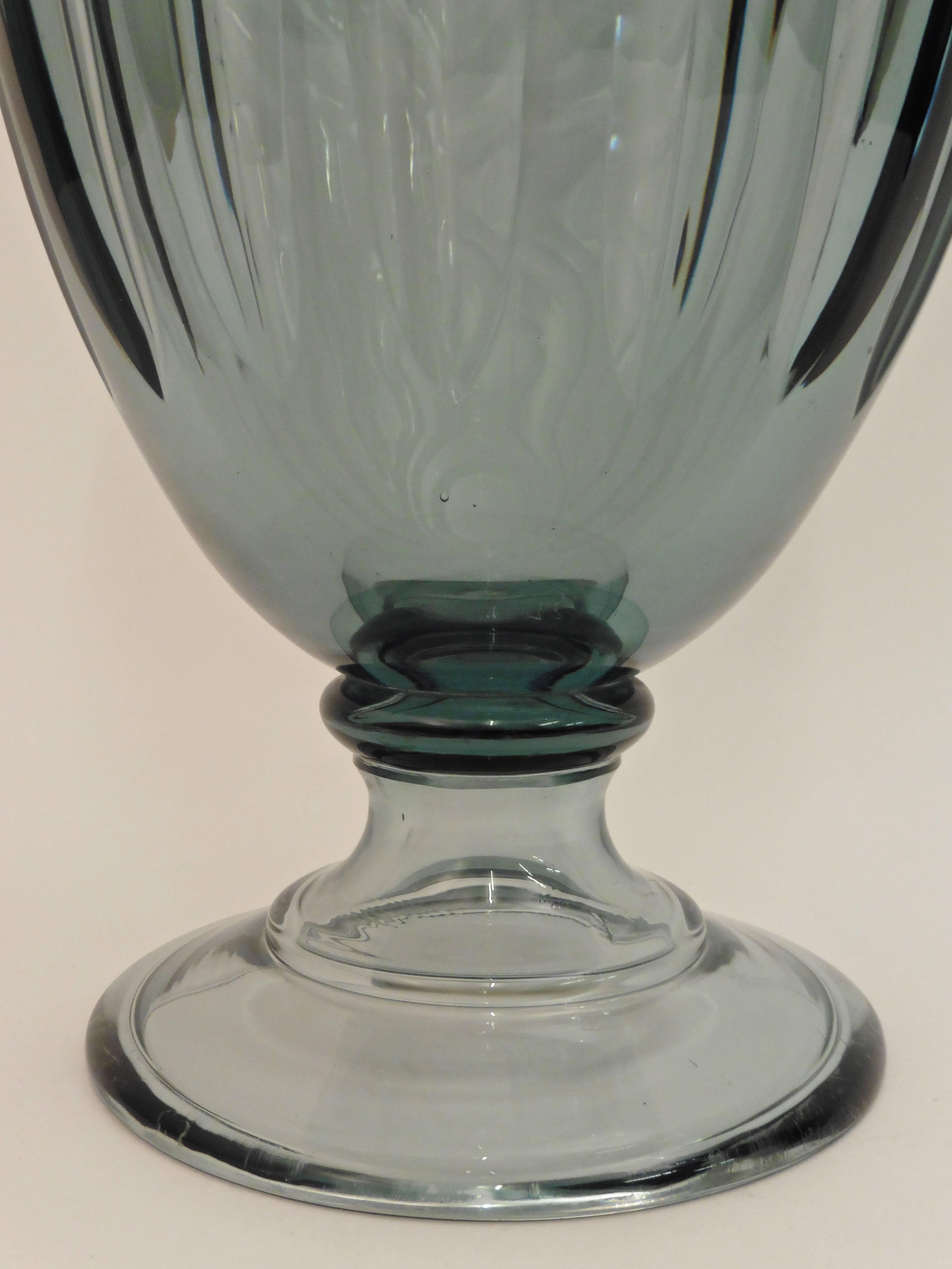 Pair of French Grey Tinted Glass Baluster Vases, circa 1950 In Good Condition For Sale In London, GB