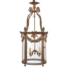 French Gilt Bronze Louis XVI Style Lantern, circa 1880