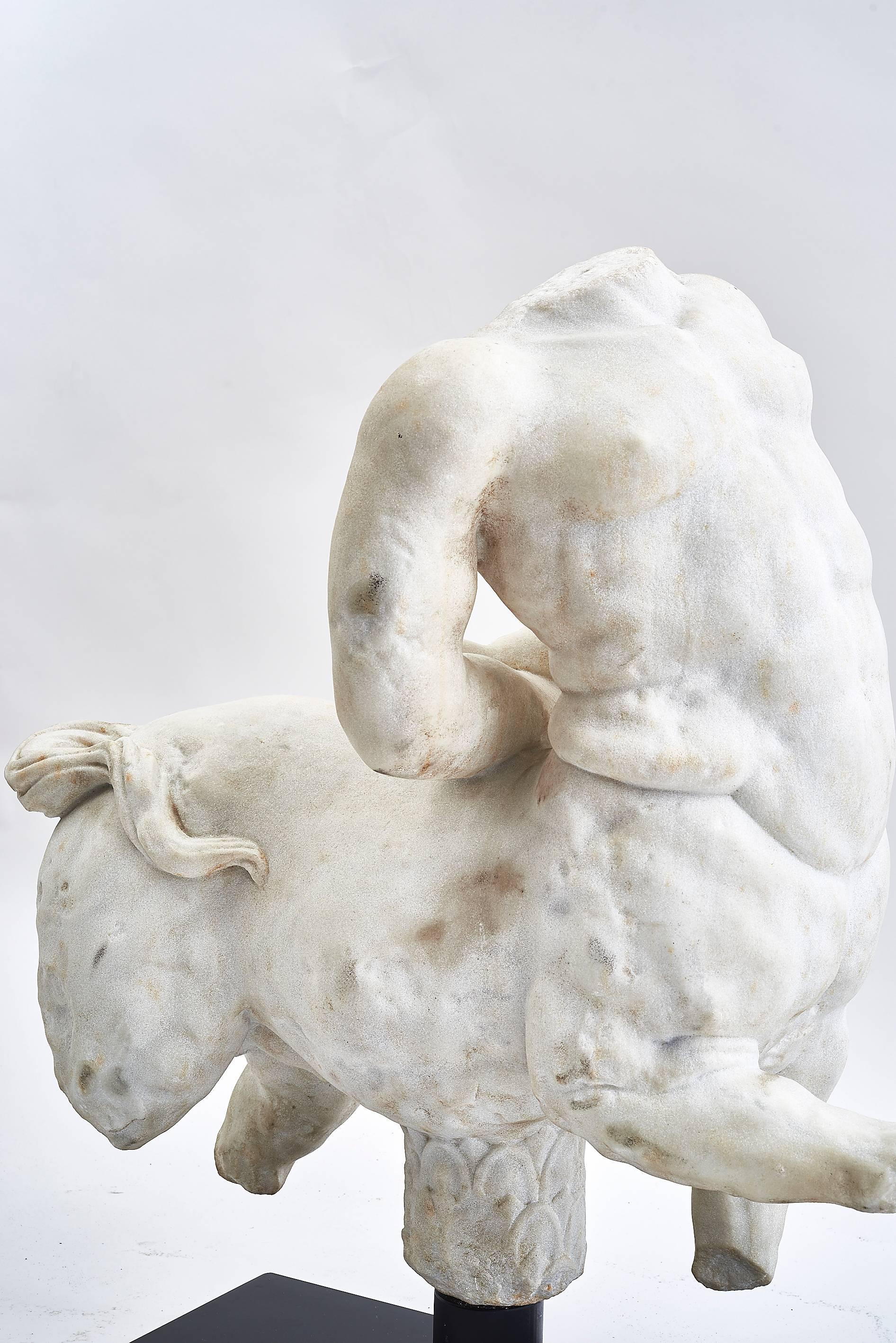 Grand Tour Italian Carved Marble Torso of the 'Older' Furietti Centaur, circa 1860