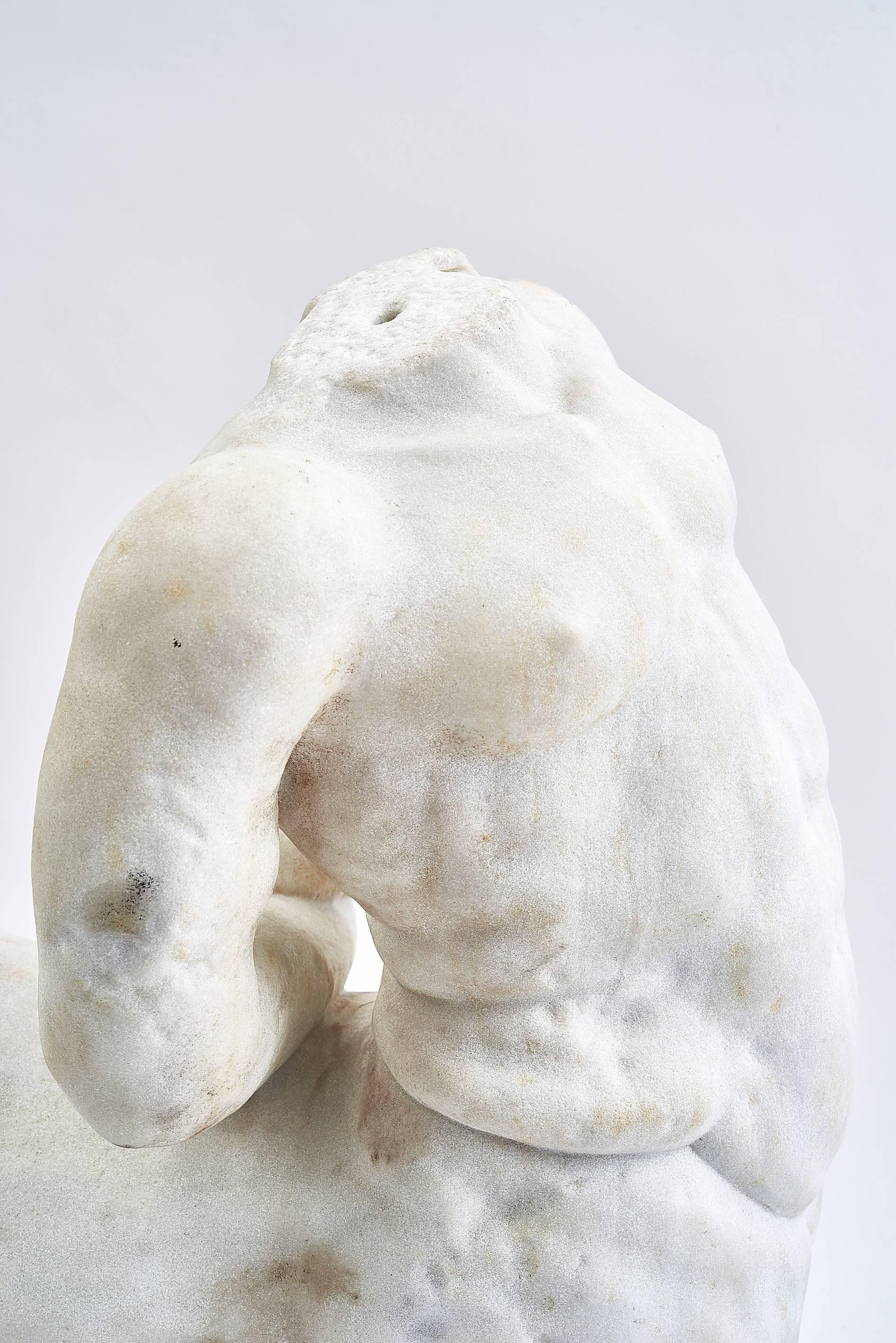 Italian Carved Marble Torso of the 'Older' Furietti Centaur, circa 1860 In Good Condition In London, GB