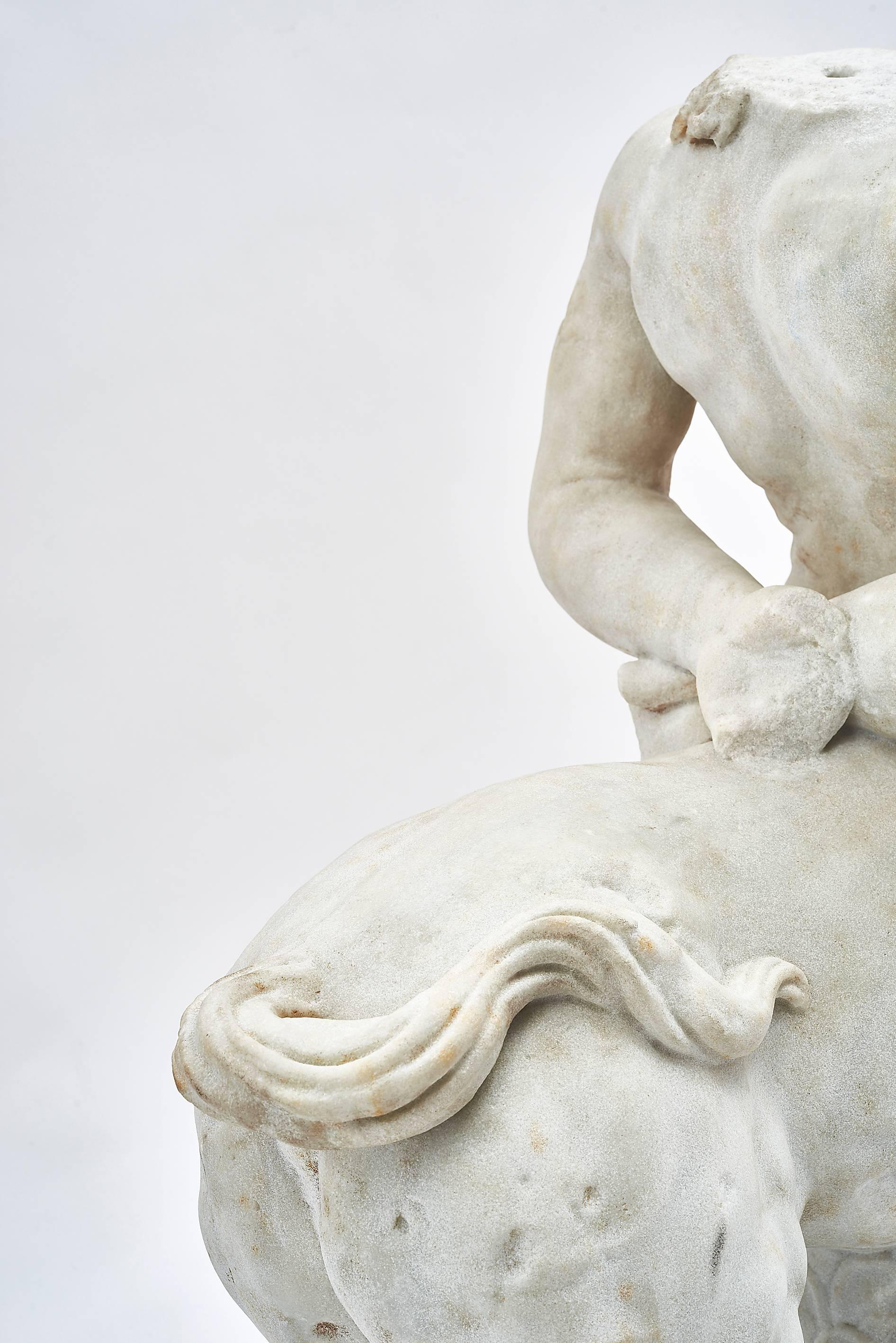 19th Century Italian Carved Marble Torso of the 'Older' Furietti Centaur, circa 1860