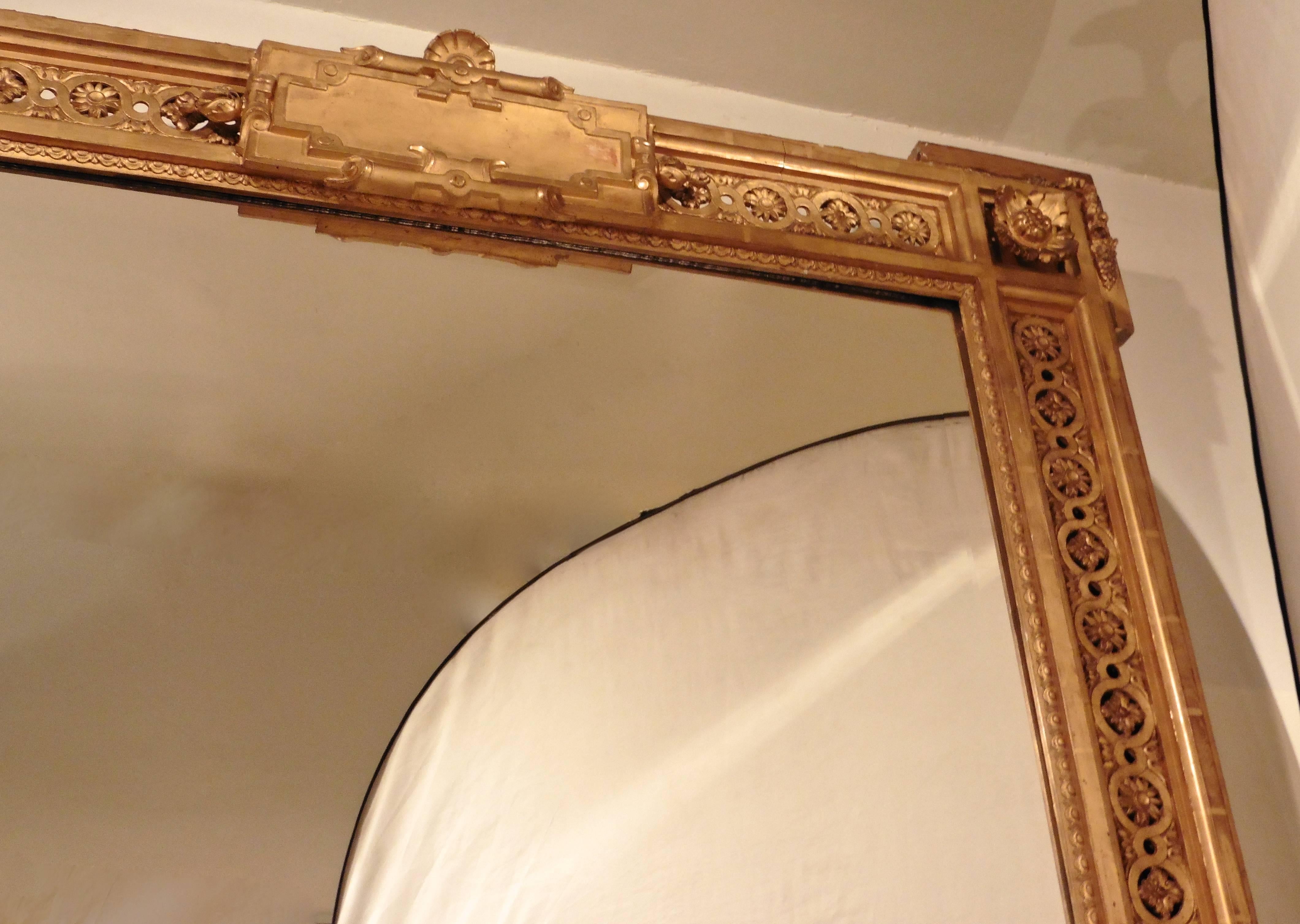 French Louis Philippe Neoclassical Giltwood Mirror, circa 1850 3