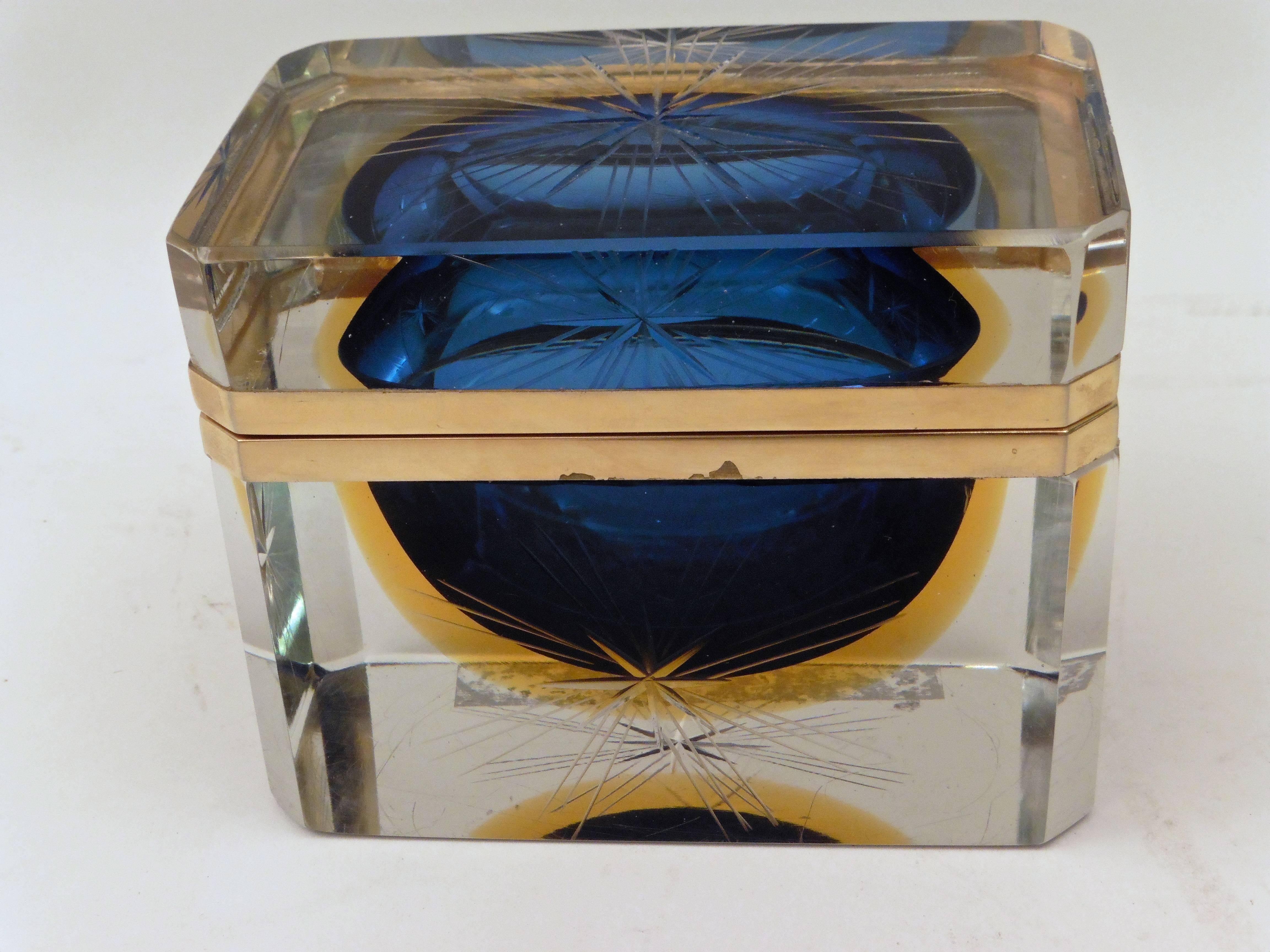 Rare Murano Sommerso Glass Casket, circa 1960 3