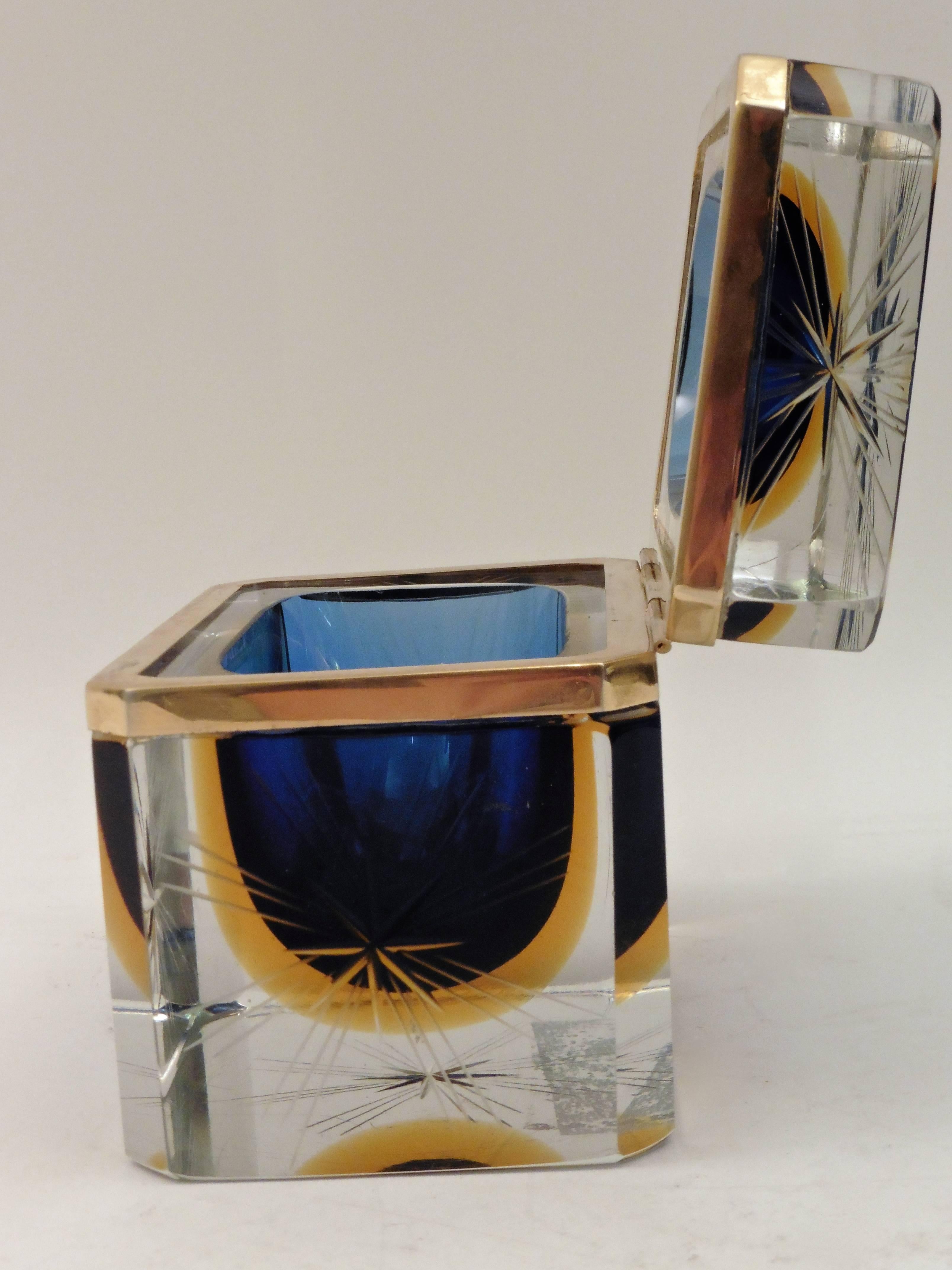 Rare Murano Sommerso Glass Casket, circa 1960 2