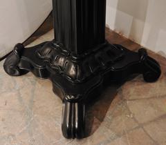 Pair of Ebonized Rosewood and White Marble Anglo-Indian Pedestal Side Tables