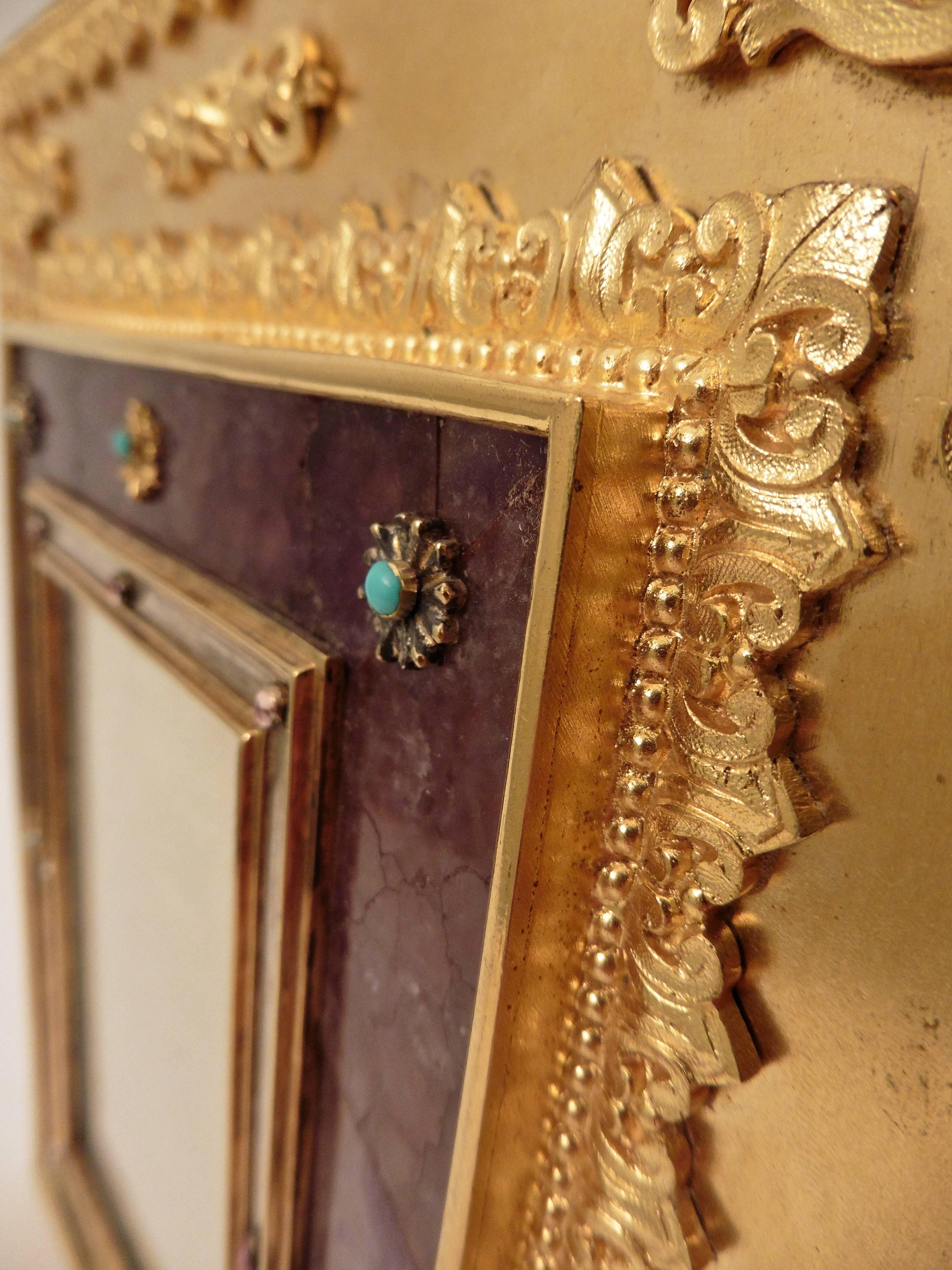 French Ormolu, Blue John and Turquoise Photo Frame, circa 1890 1