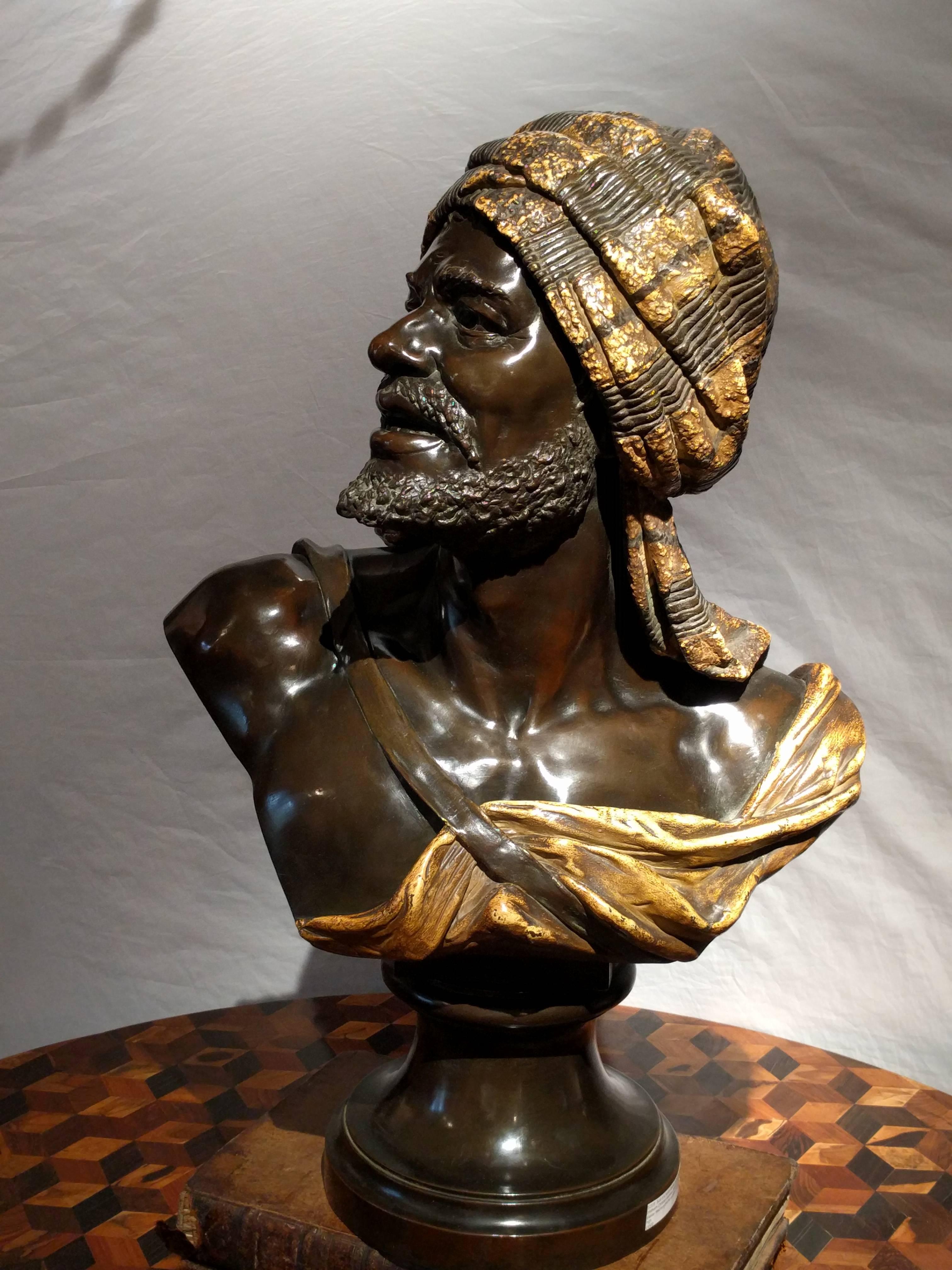 Austrian Copper Bust of a Nomadic Bedouin Tribesman, circa 1890 In Good Condition In London, GB