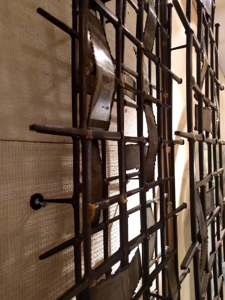 American Iron Wall Sculpture in the Style of Harry Bertoia, circa 1950 For Sale 2