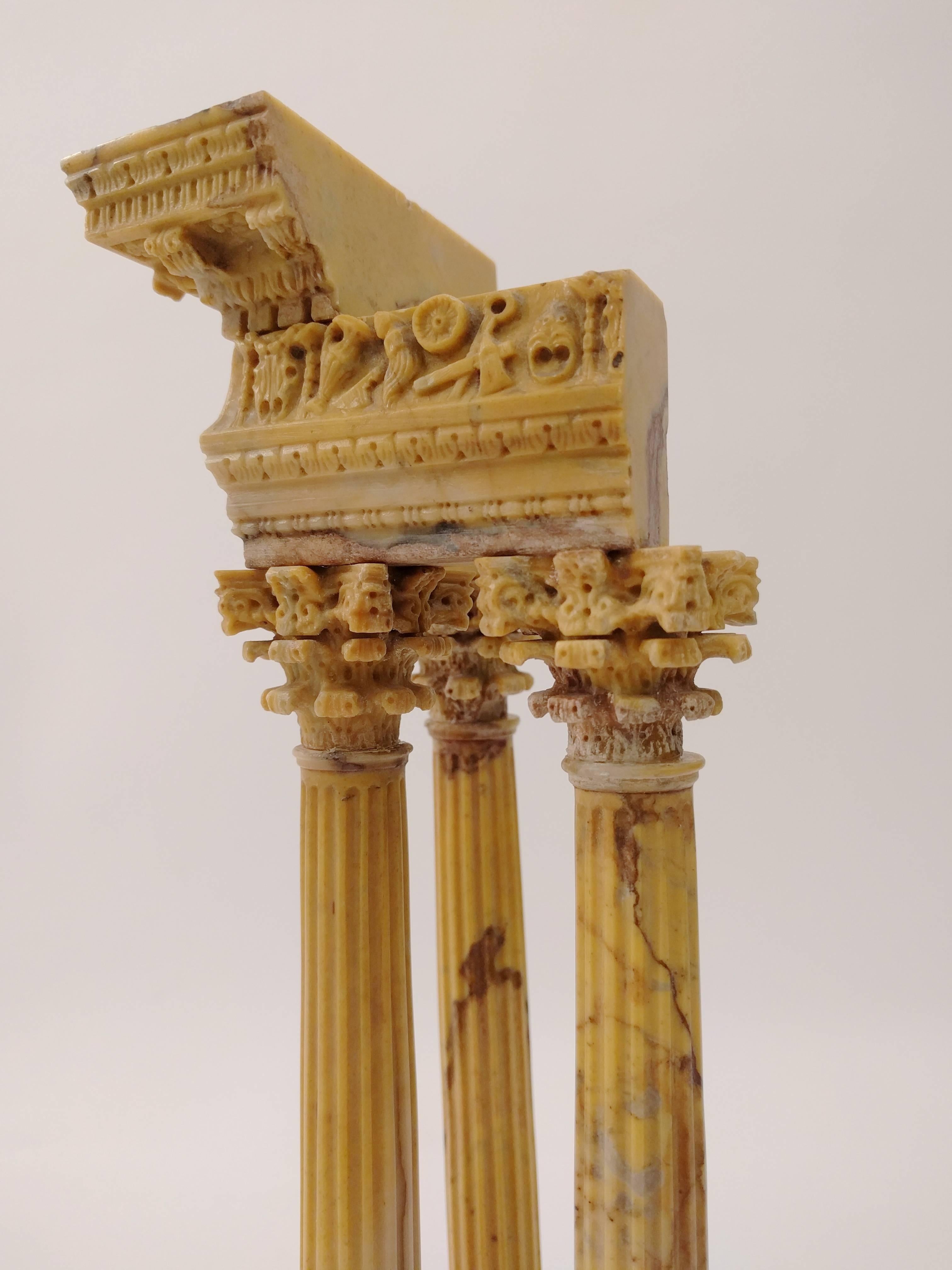 Italian Grand Tour Marble Model of the Temple of Vespasian & Titus, circa 1880 1