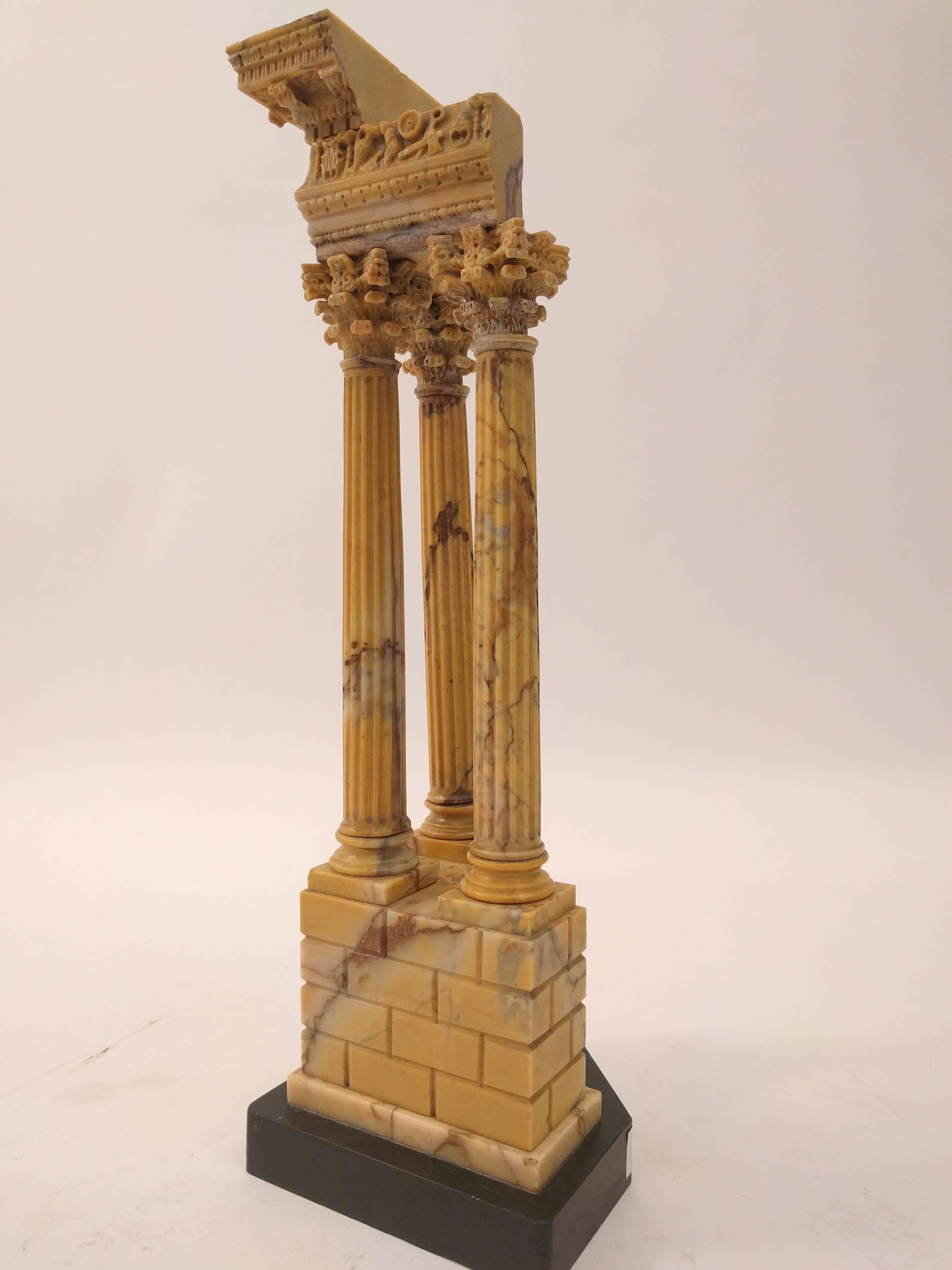 Italian Grand Tour Marble Model of the Temple of Vespasian & Titus, circa 1880 3
