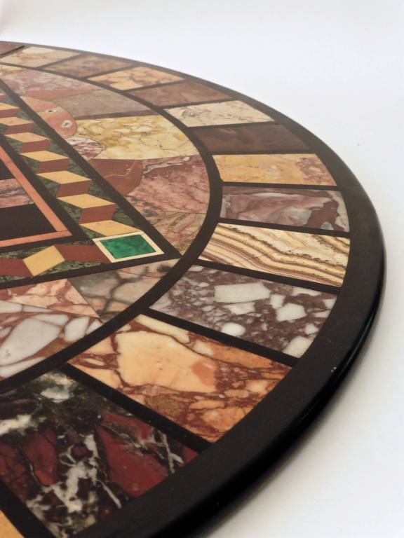 Italian Specimen MarbleTop Games Table on Cast Iron Base, circa 1840