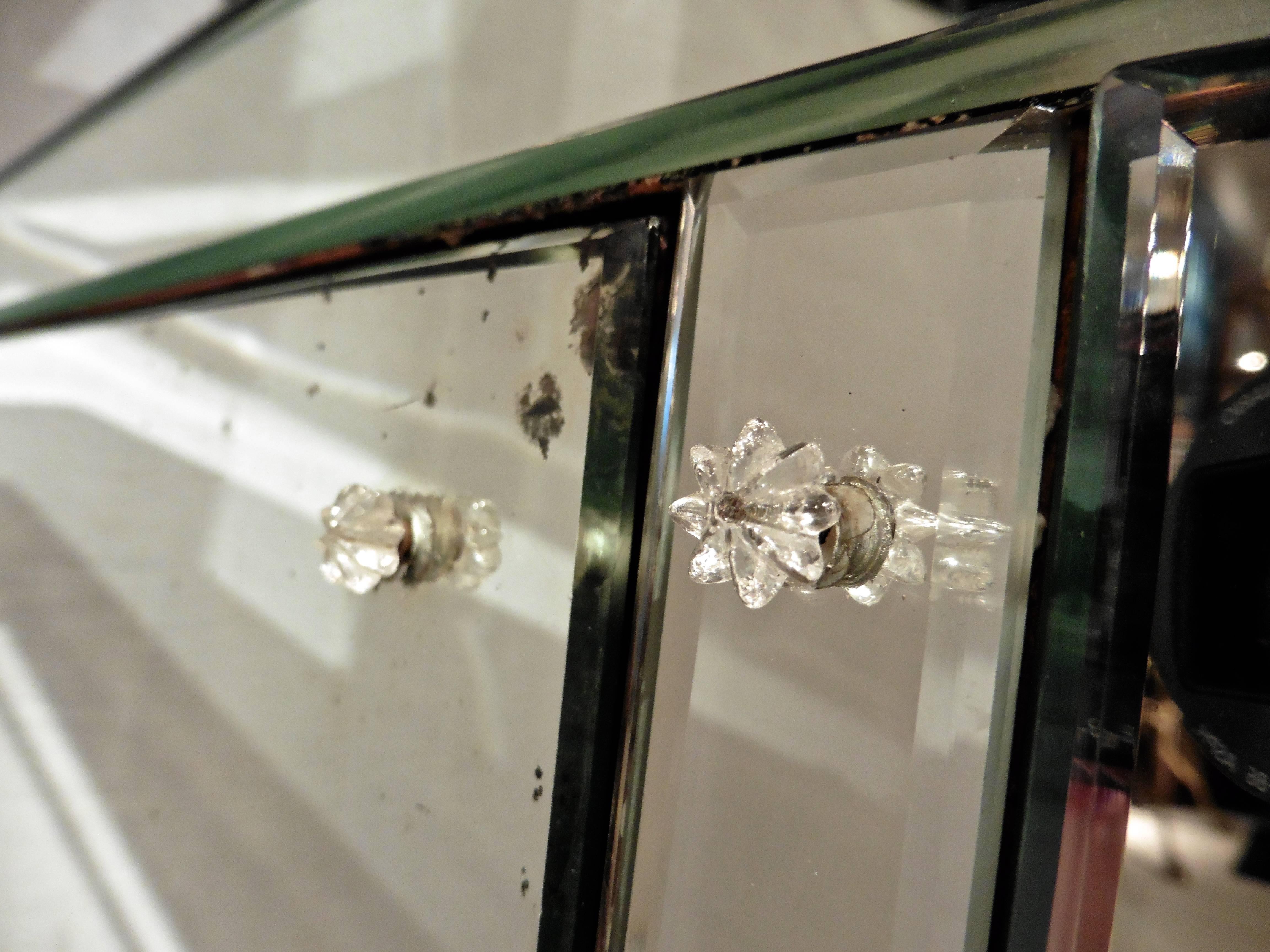 French Three-Door Mirrored Sideboard, circa 1940 In Good Condition In London, GB