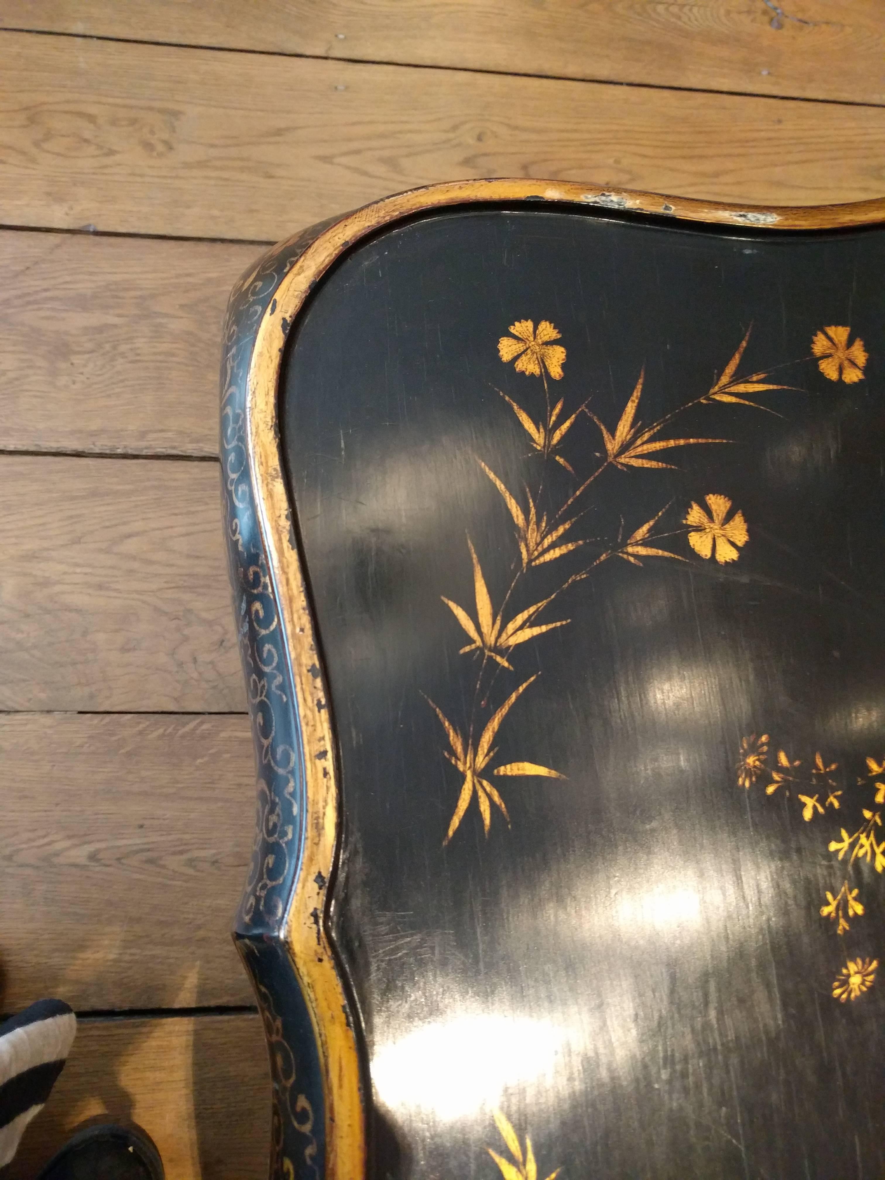 Maison Jansen Chinoiserie Lacquer Tray Table, France, circa 1950 2