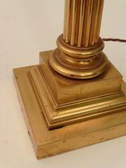 Pair of Gilt Bronze Victorian Corinthian Column Lamps, circa 1880