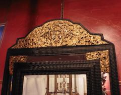 Flemish Baroque Brass Ripple Moulded Repoussé Mirror, circa 1750