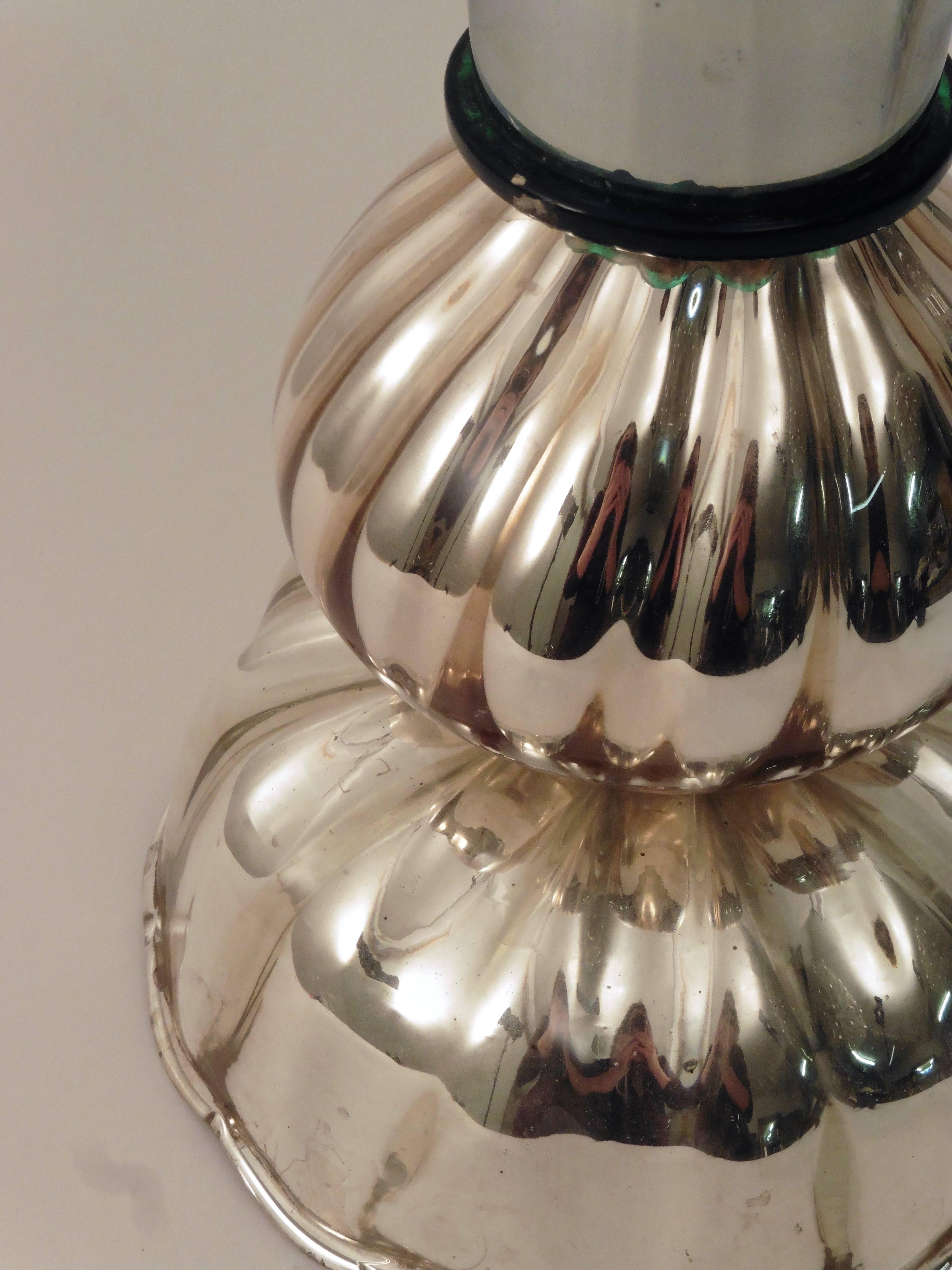 French Mercury Glass Lamps, circa 1950 In Good Condition In London, GB