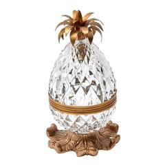 French Bronze and Glass Pineapple Shaped Casket, Late 20th Century
