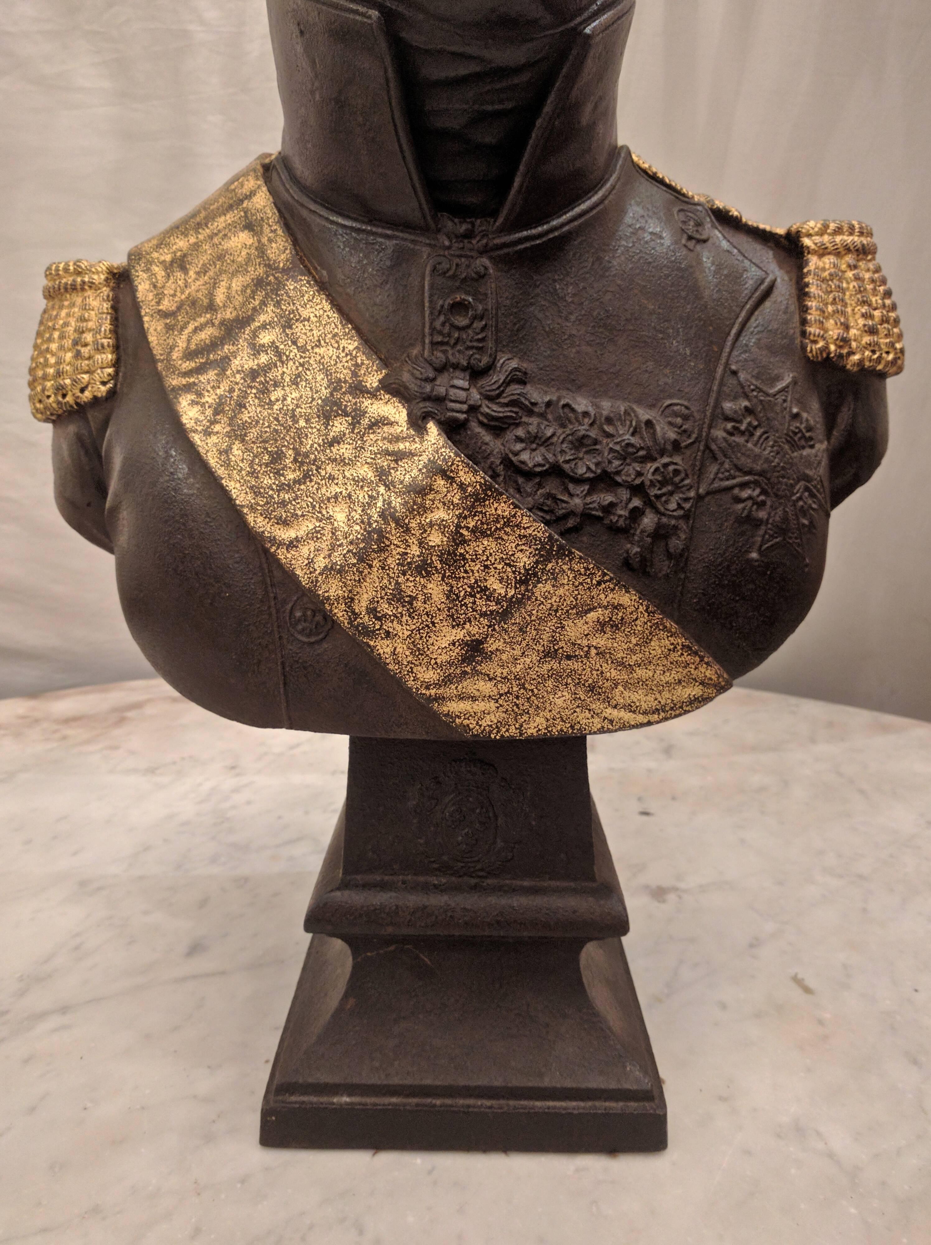 Rare Cast Iron Bust of Charles X, France, 19th Century 1