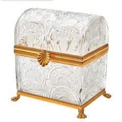 Monumental French Crystal and Gilt Bronze Casket, 20th Century 5