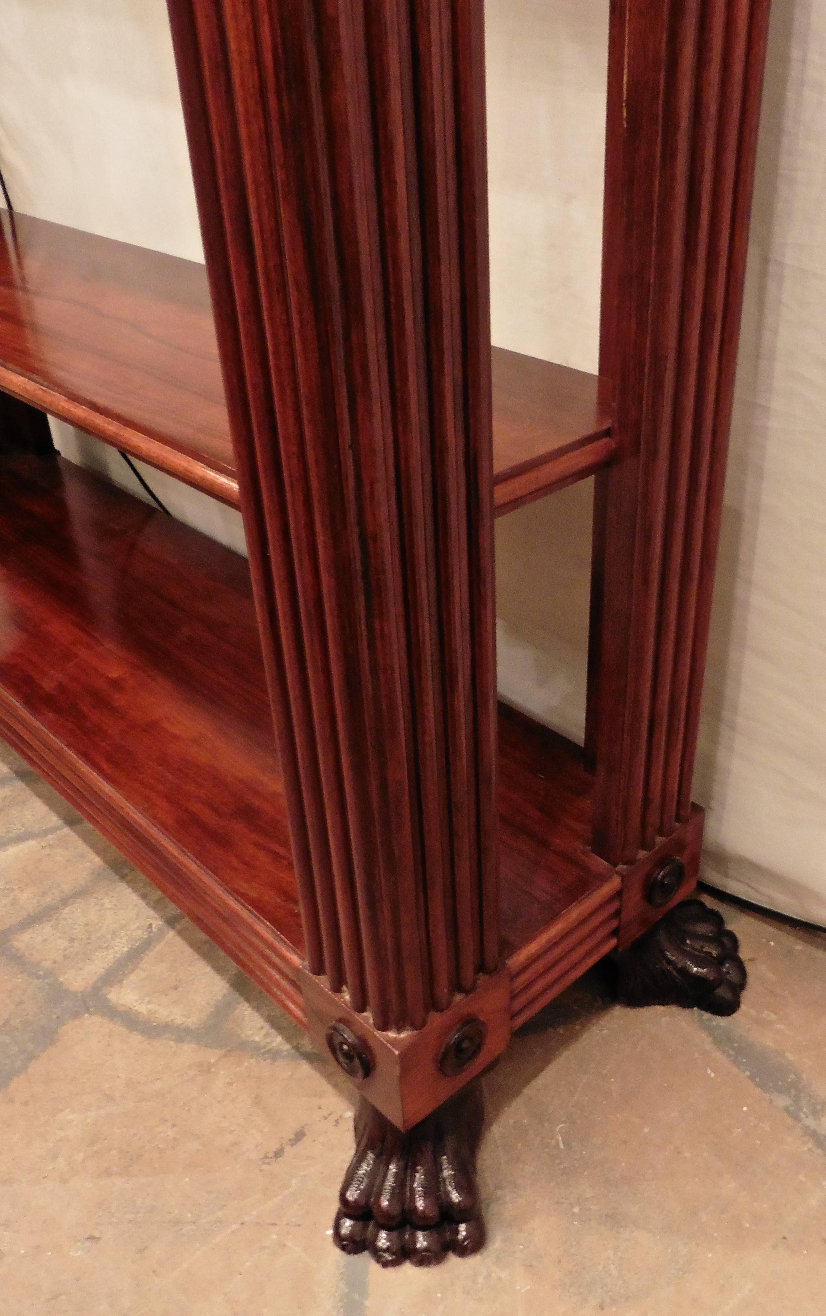 Pair of Regency Style Neoclassical Mahogany Shelves, circa 1950 In Good Condition For Sale In London, GB