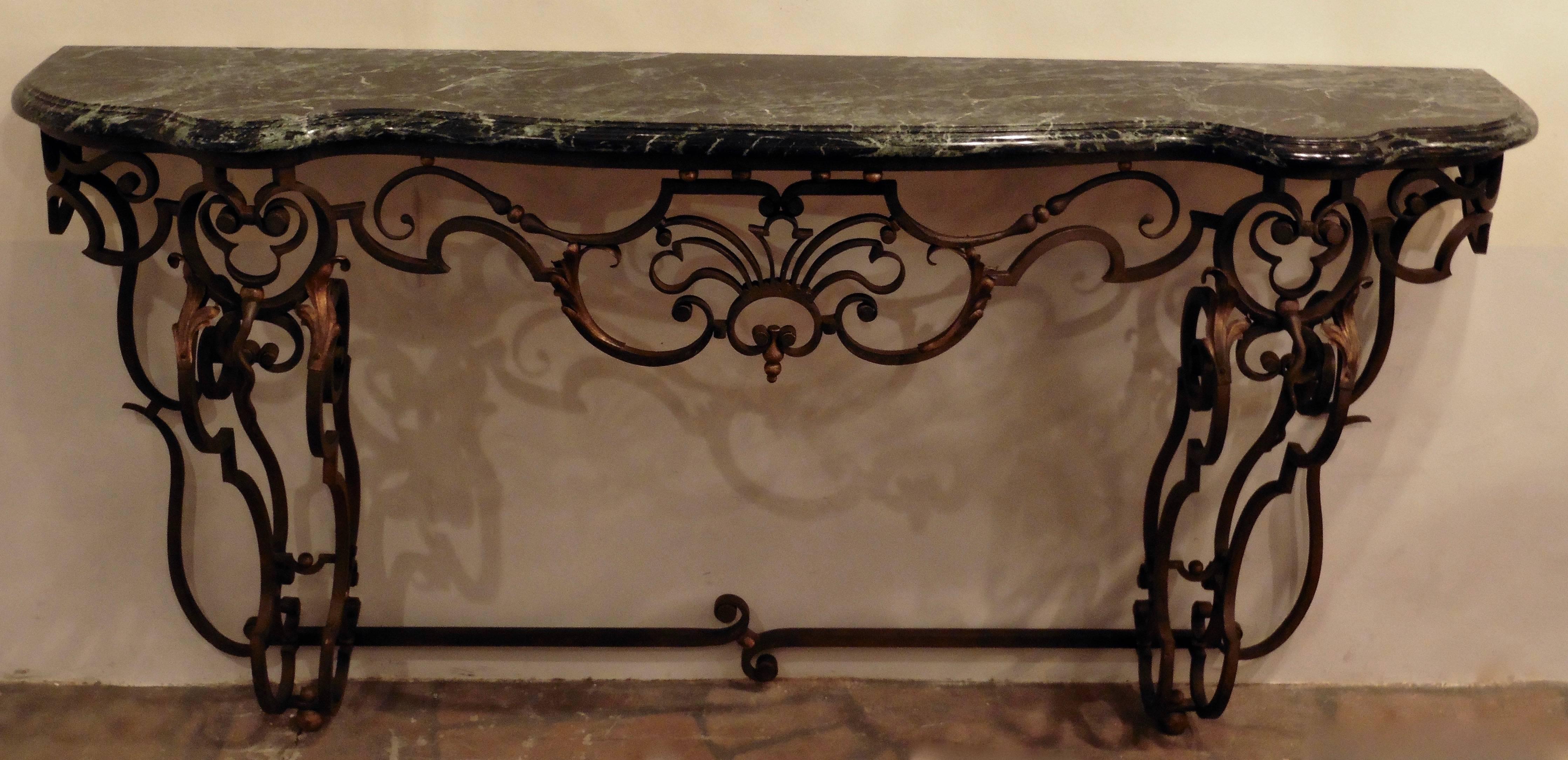 vintage wrought iron console table