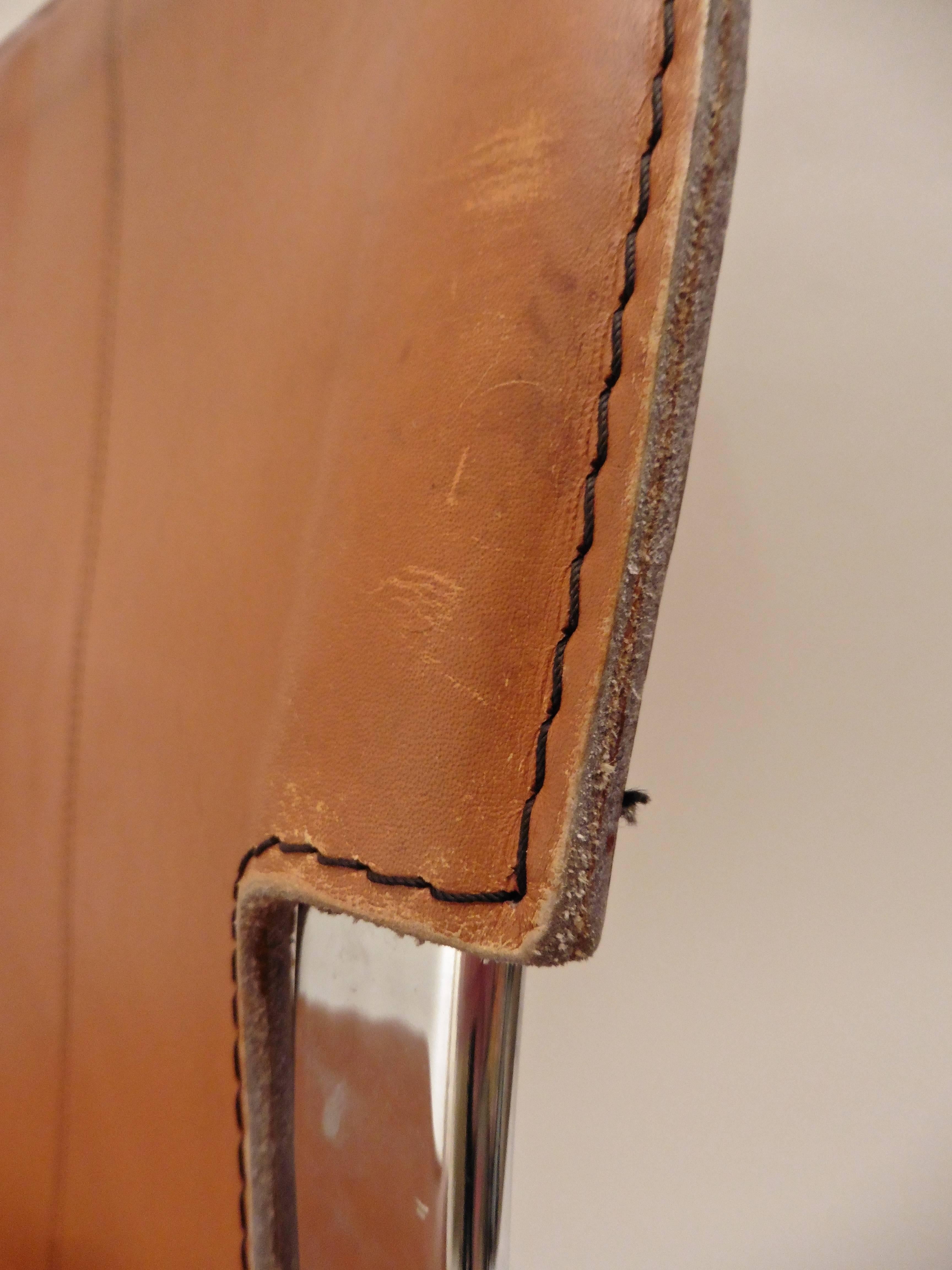 Set of Six Cidue Chrome and Leather Chairs, circa 1970 In Good Condition In London, GB