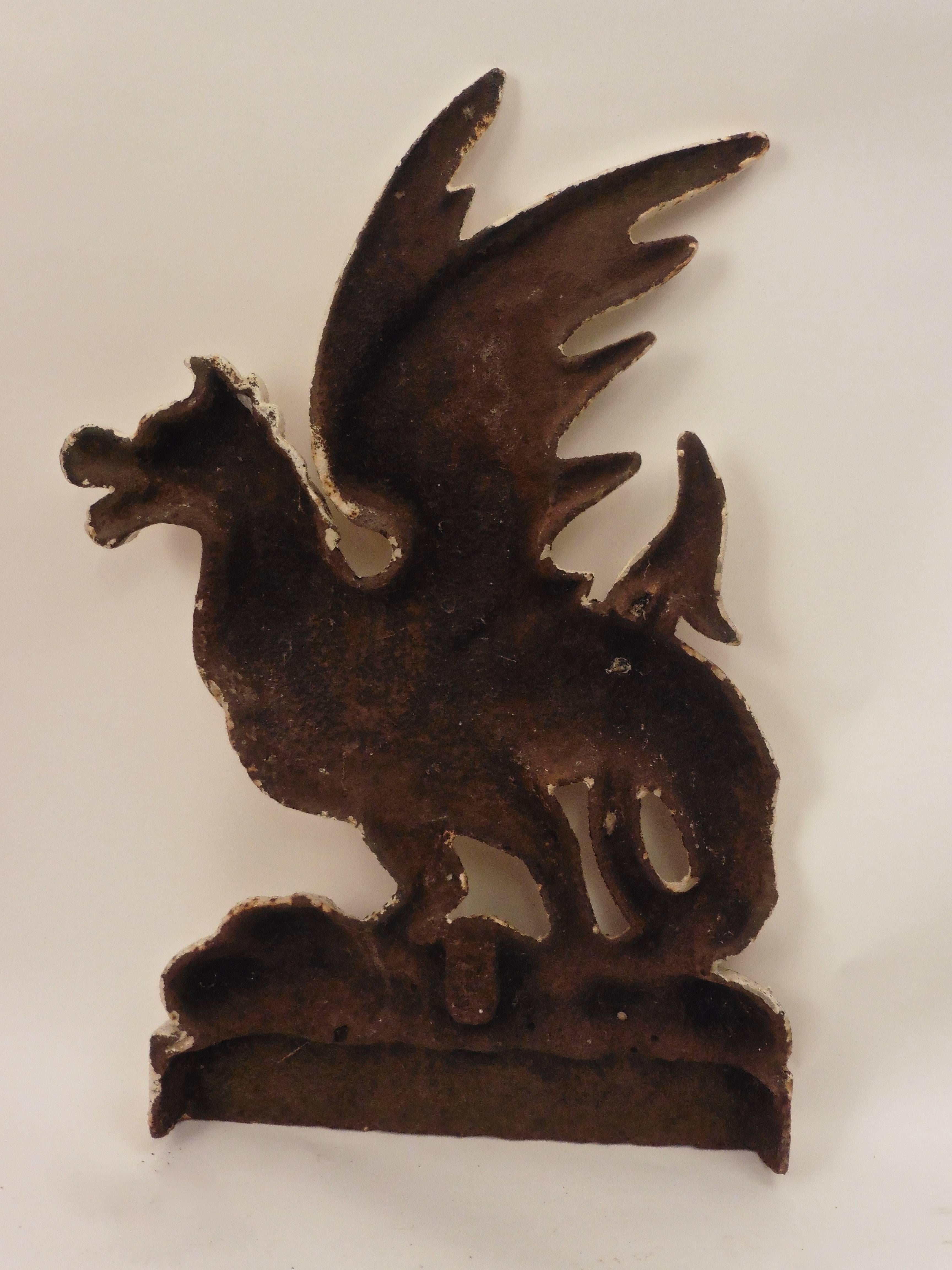 Pair of Iron Bas-Relief Griffins, circa 1900 For Sale 2