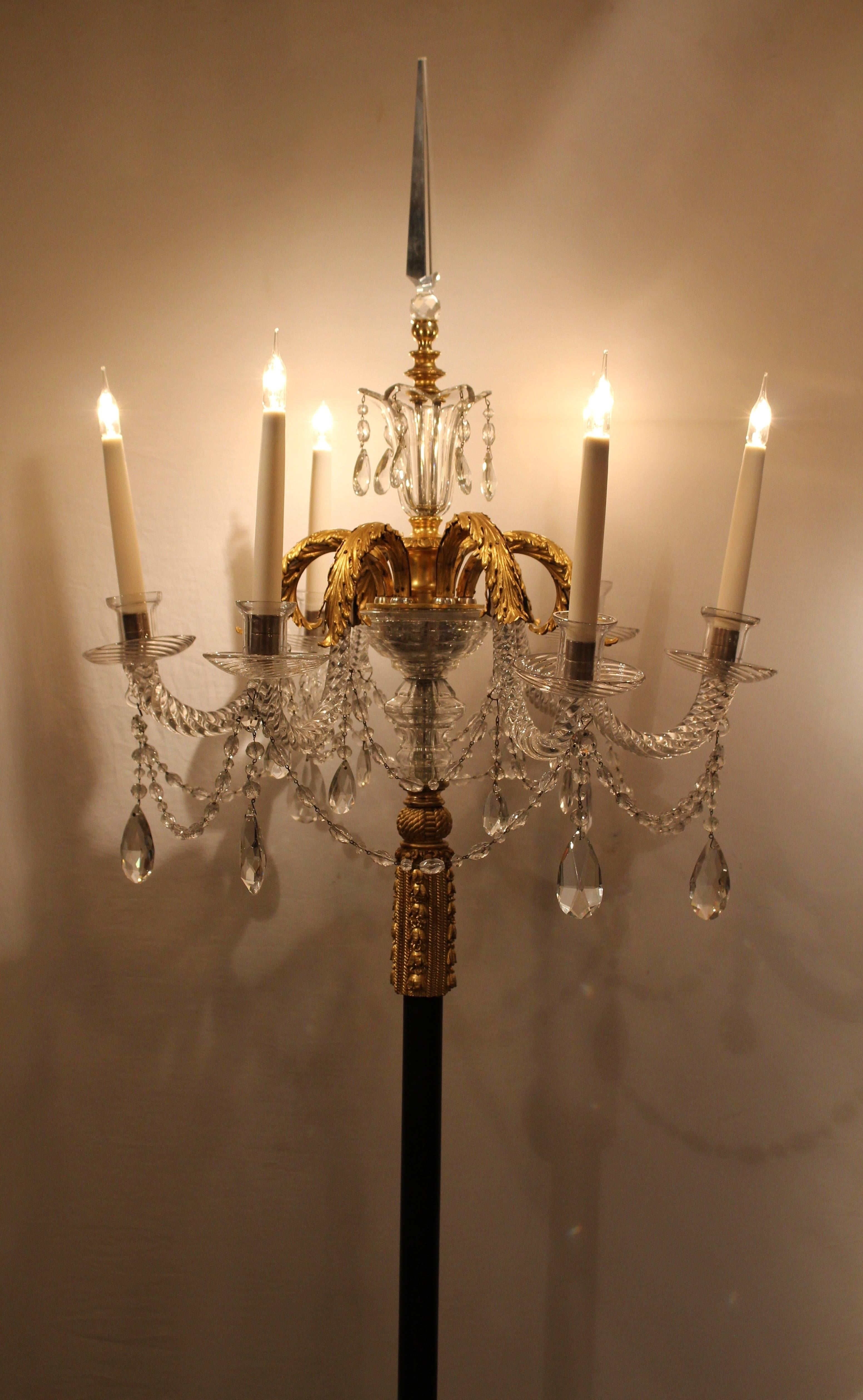 Pair of Unusual Neoclassical Floor Standing Candelabra France, Late 19th Century For Sale 4