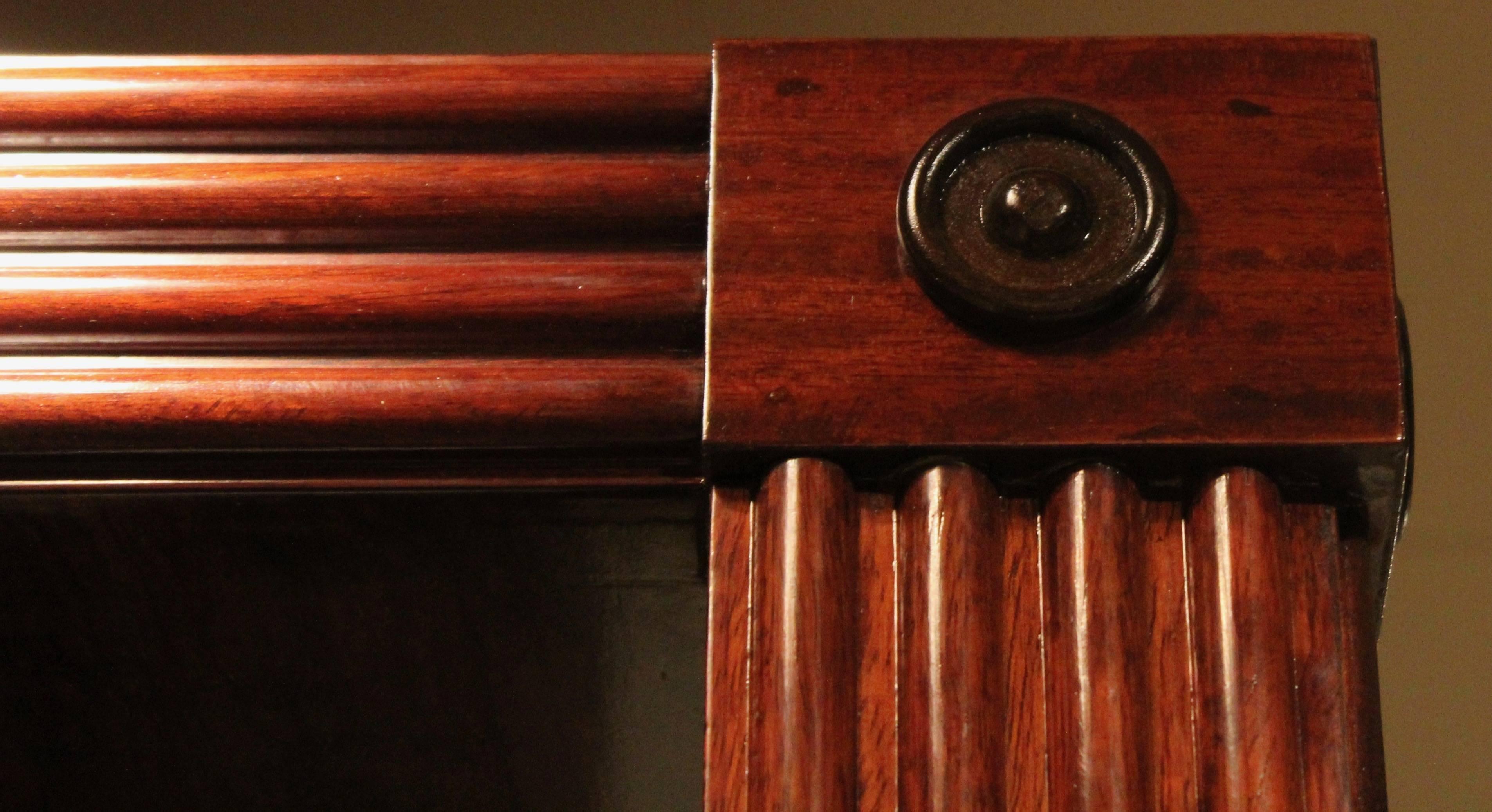 European Pair of Tall Neoclassical Mahogany Shelves in the Style of George Smith For Sale