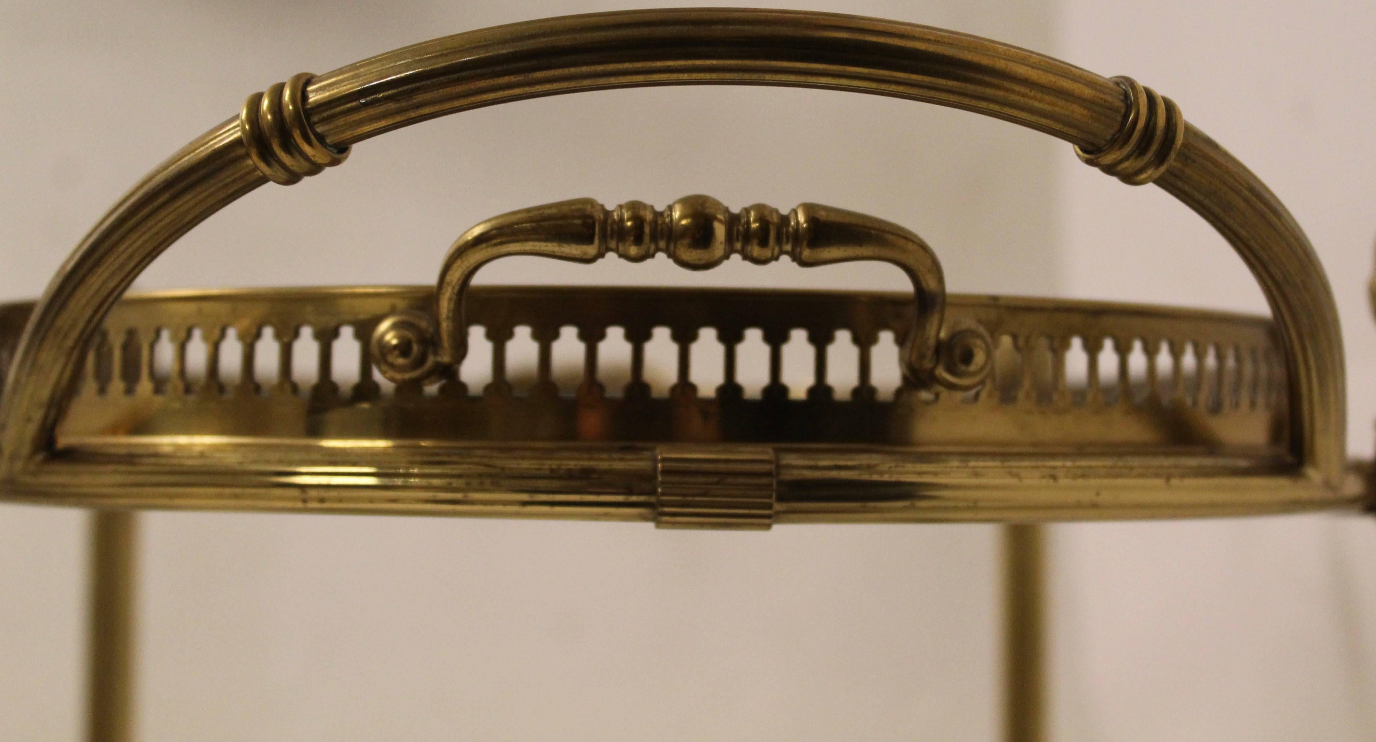 French Brass and Glass Bar Cart, circa 1970 6