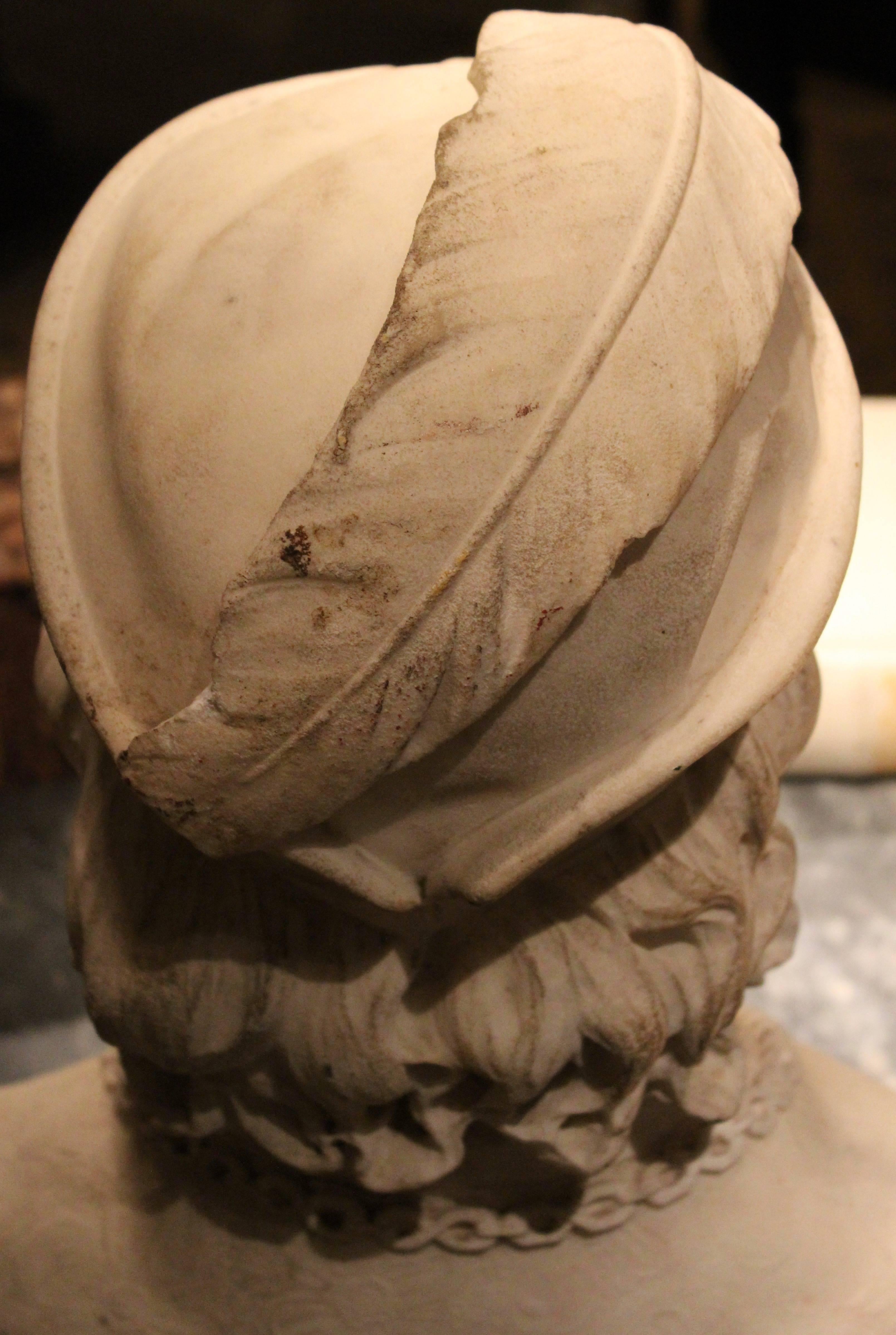 Italian Marble Bust of a Renaissance Prince, circa 1850 For Sale 2