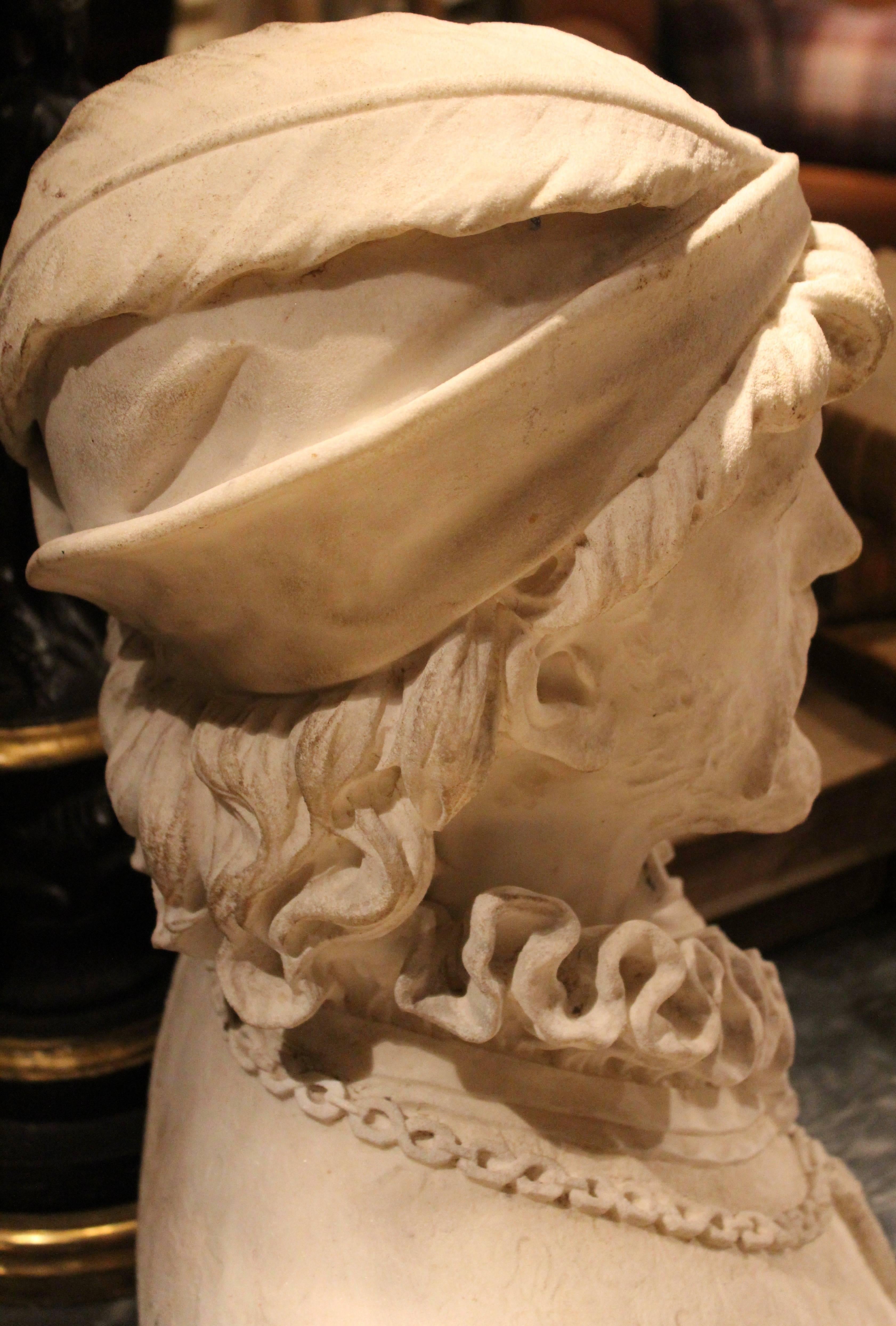 Mid-19th Century Italian Marble Bust of a Renaissance Prince, circa 1850 For Sale