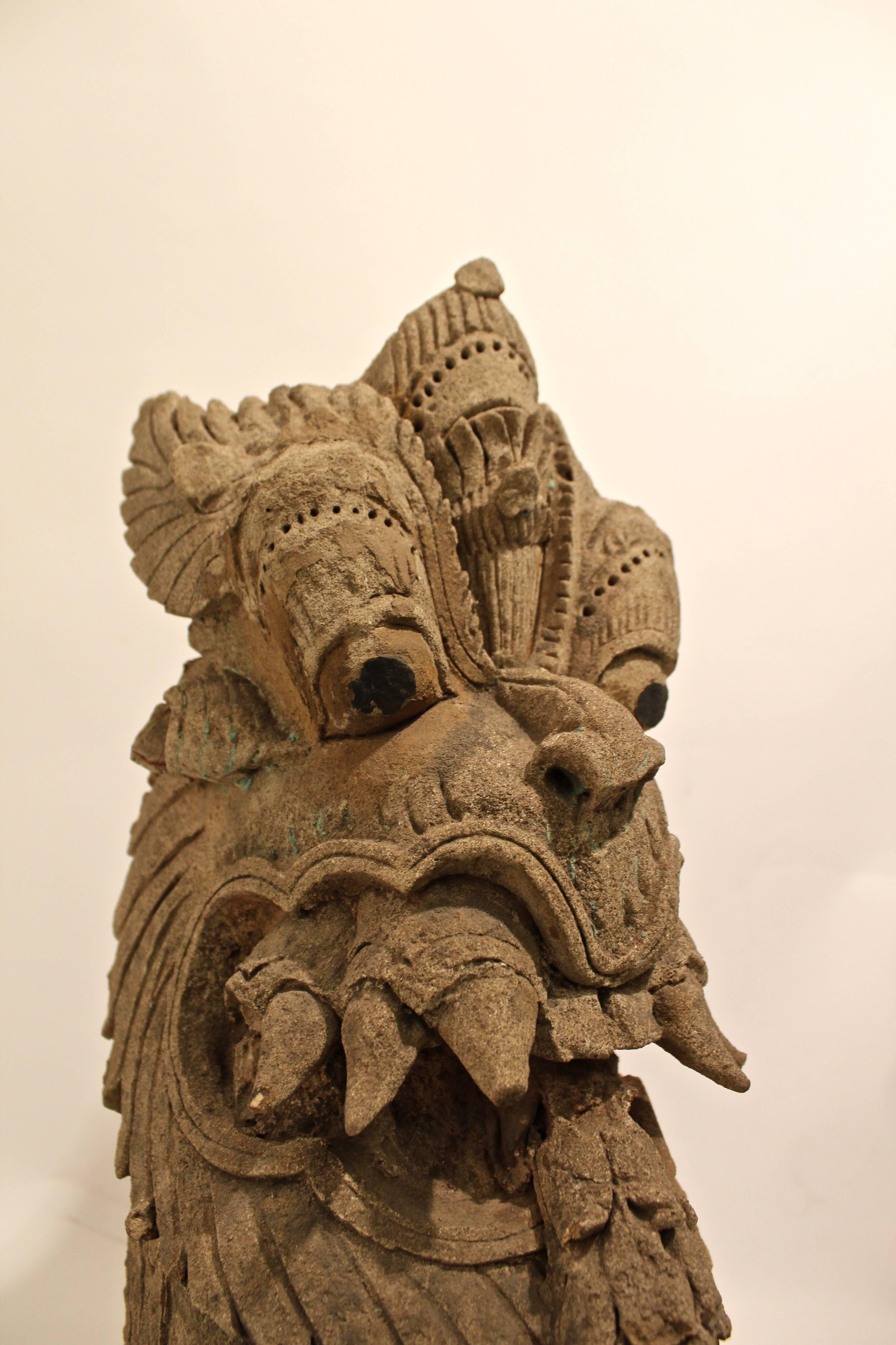 Indian Vyali Clay Figure, 18th Century For Sale 2