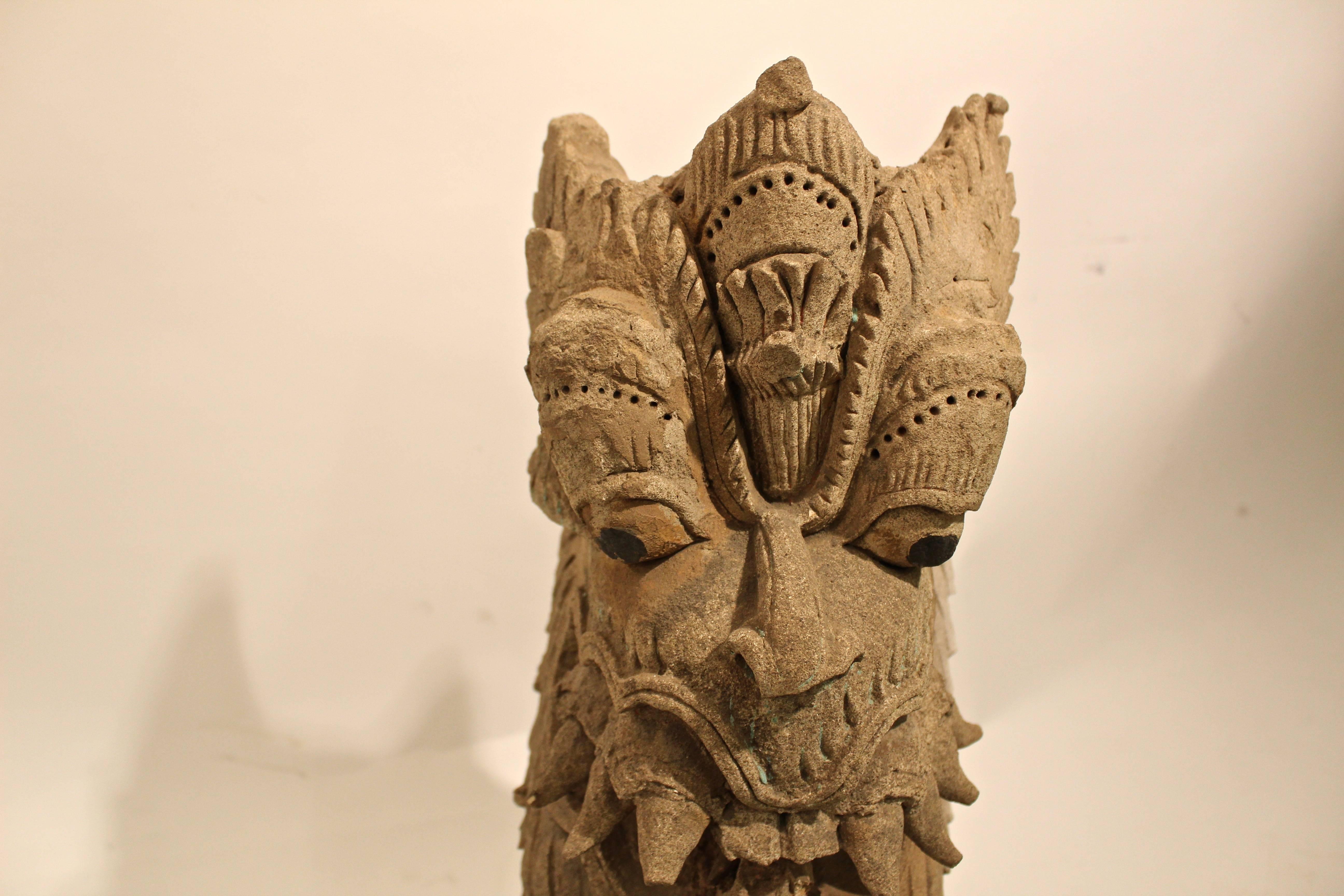 Indian Vyali Clay Figure, 18th Century For Sale 3